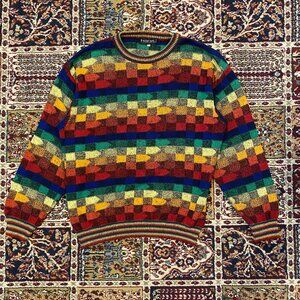 Vintage Horst Made in Italy multi-colored textured knit sweater